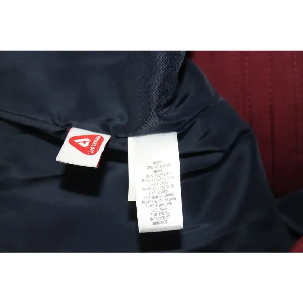Bonobos Size Medium Quilted Barn Jacket Maroon Corduroy Collar Snap‎ Button